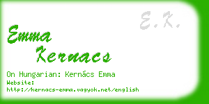 emma kernacs business card